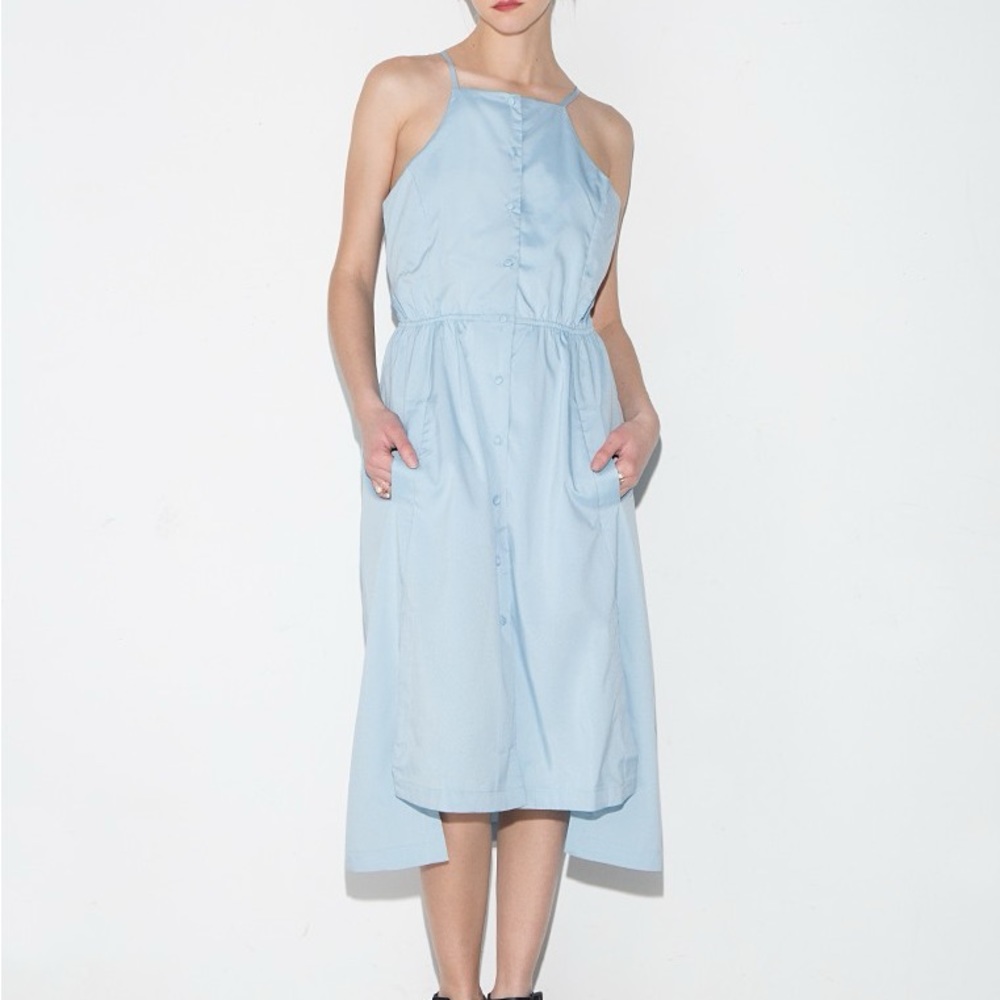 J.O.A. Light Blue Midi Dress